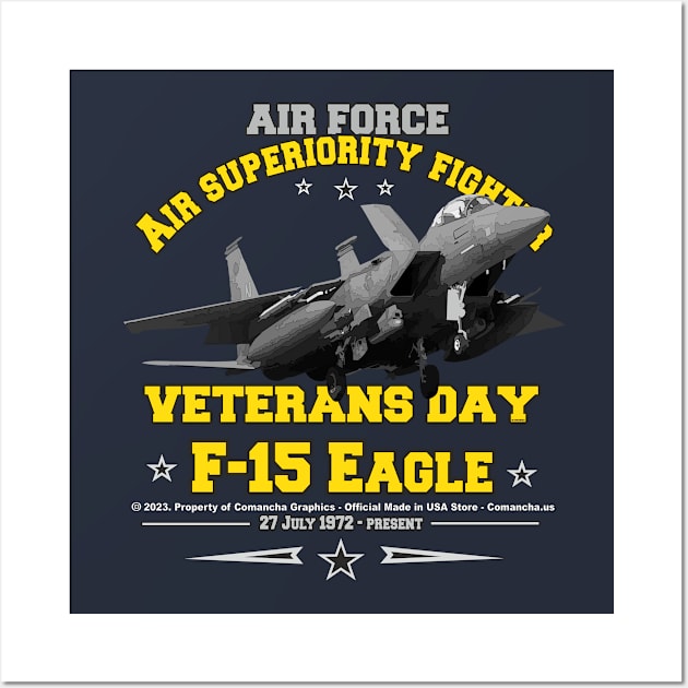 F15 EAGLE Aircraft fighter Veterans day Wall Art by comancha